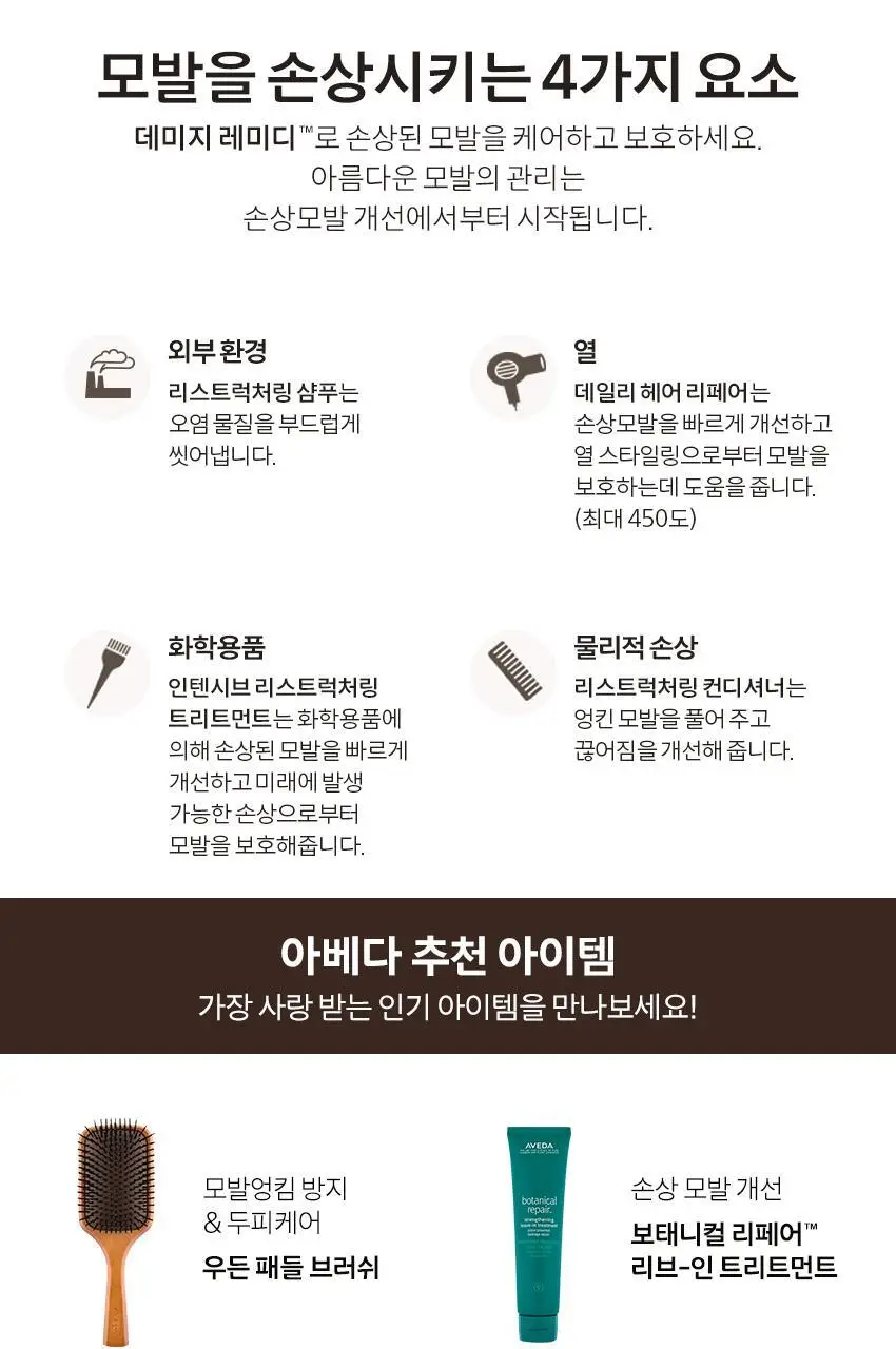 [손상모발용] 아베다 데미지 레미디 리스트럭처링 샴푸 250ml 상세페이지 5